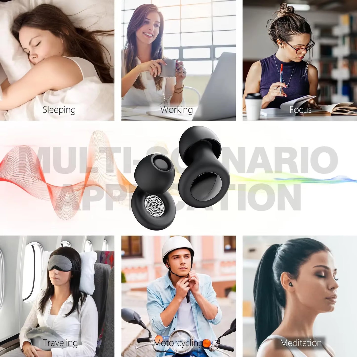 Premium Noise-Cancelling Silicone Earplugs β Reusable Sound Blocking for Sleep, Travel & Focus