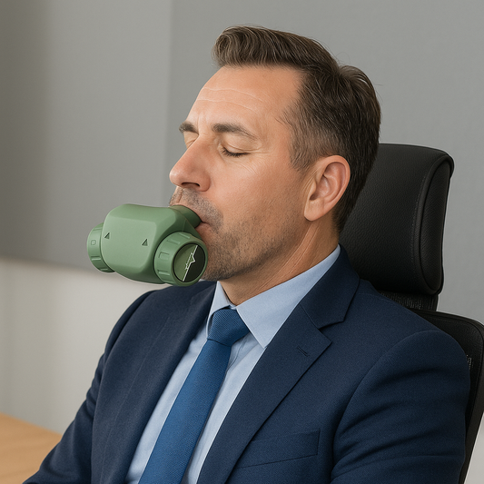 Premium Breathing Trainer – Portable Inhale & Exhale Device with Adjustable Resistance for Relaxation, Recovery & Peak Performance