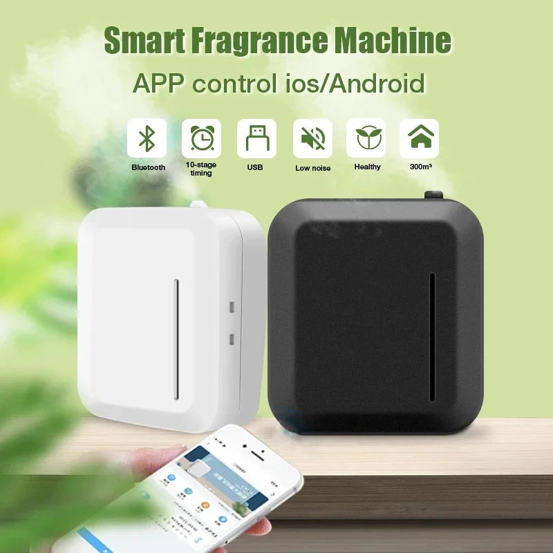 Smart Aroma Diffuser – 300m³ Room Fragrance with Timer & Bluetooth (Supports Lavender Calm & Rosemary Focus)