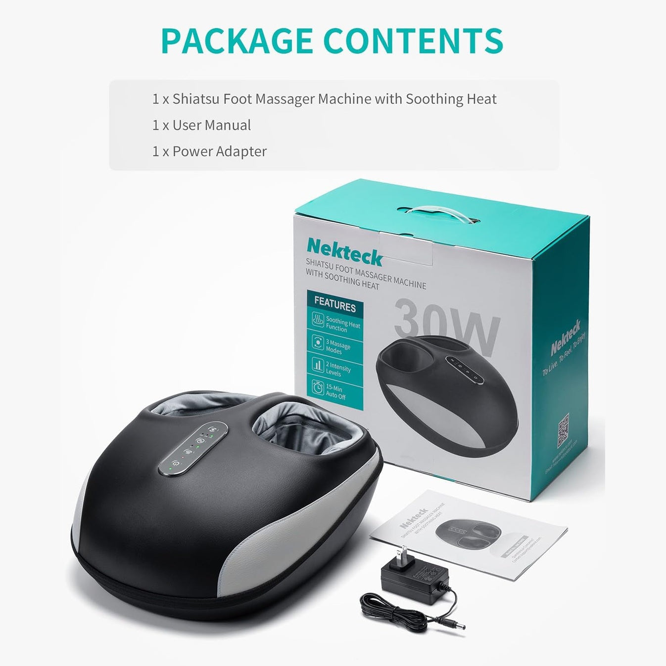 Shiatsu Foot Massager with Heat & Air Compression ā Deep Kneading, Adjustable Modes & Intensity for Stress Relief & Recovery