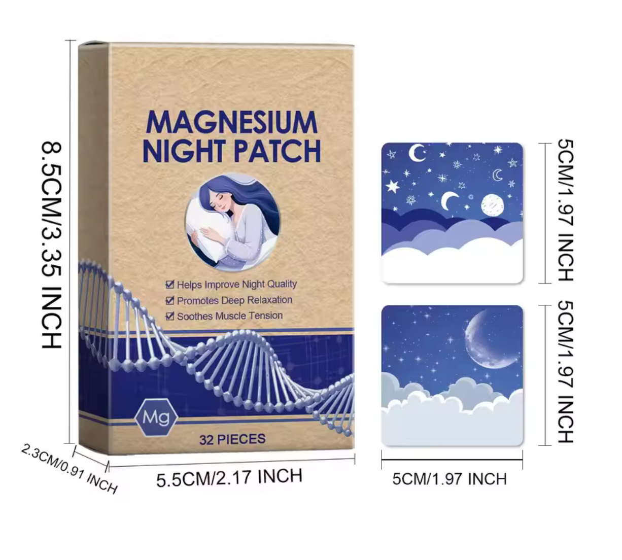 Magnesium Sleep Patches with Lavender β Stress & Anxiety Relief for Restful Night Recovery