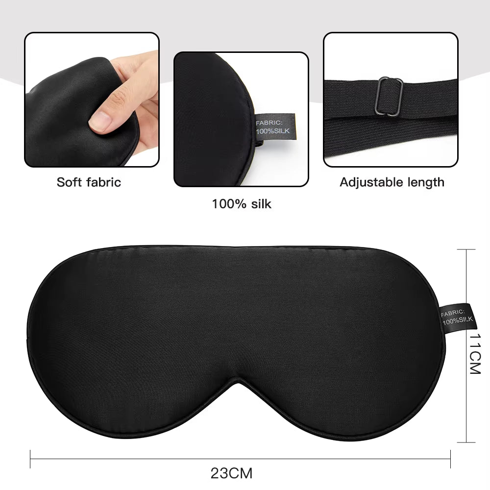 Silk Sleep Mask β 100% Mulberry Silk Soft Adjustable Eye Cover for Restful Sleep, Stress Relief & Peak Recovery