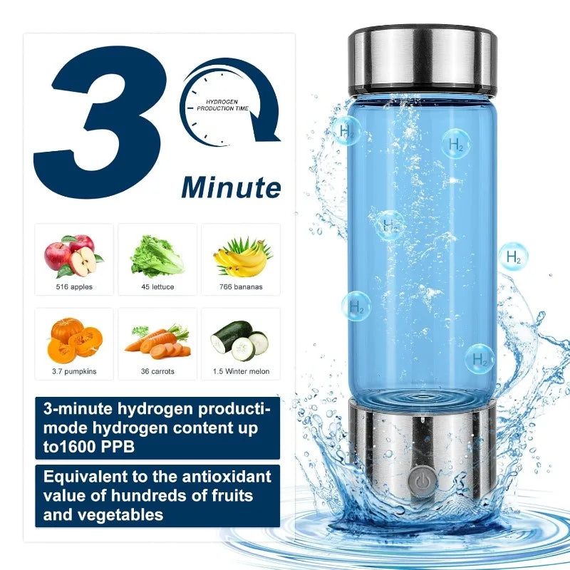 Portable Hydrogen Water Bottle β Daily Drinking Generator for Energy, Focus & Cellular Recovery