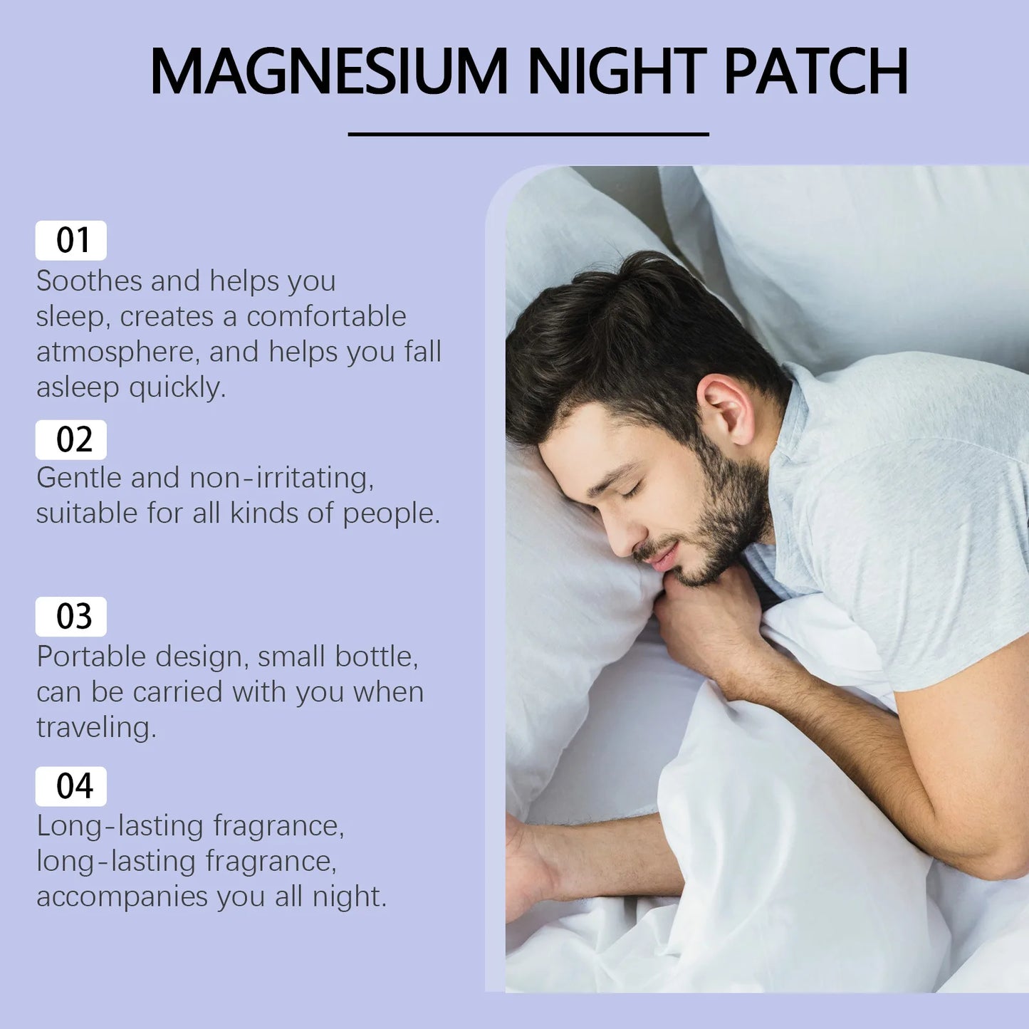 Magnesium Sleep Patches with Lavender β Stress & Anxiety Relief for Restful Night Recovery