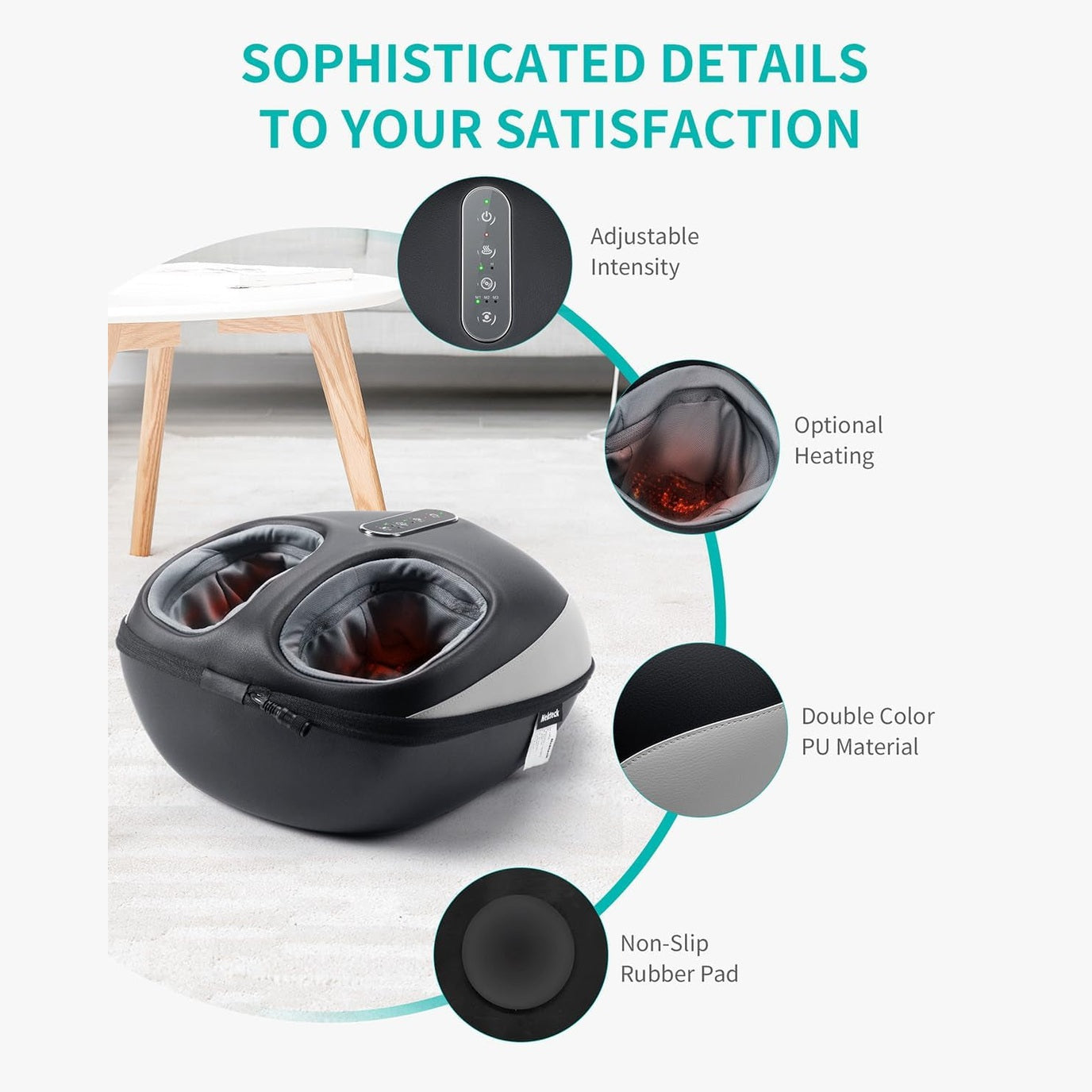 Shiatsu Foot Massager with Heat & Air Compression – Deep Kneading, Adjustable Modes & Intensity for Stress Relief & Recovery