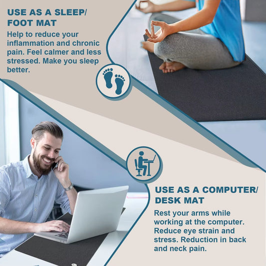 Grounding Sleep & Recovery Mat –  Earthing Pad with EMF Protection & Stress Relief
